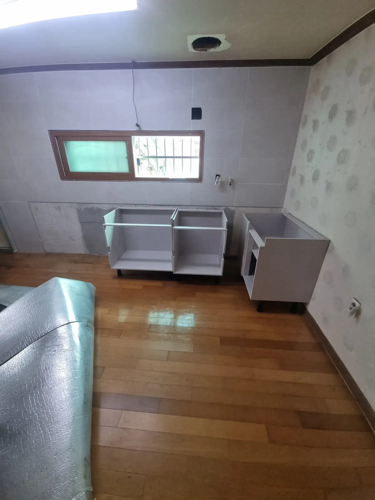 싱크대하부장제작 하부장 박스 배치 작업 현장